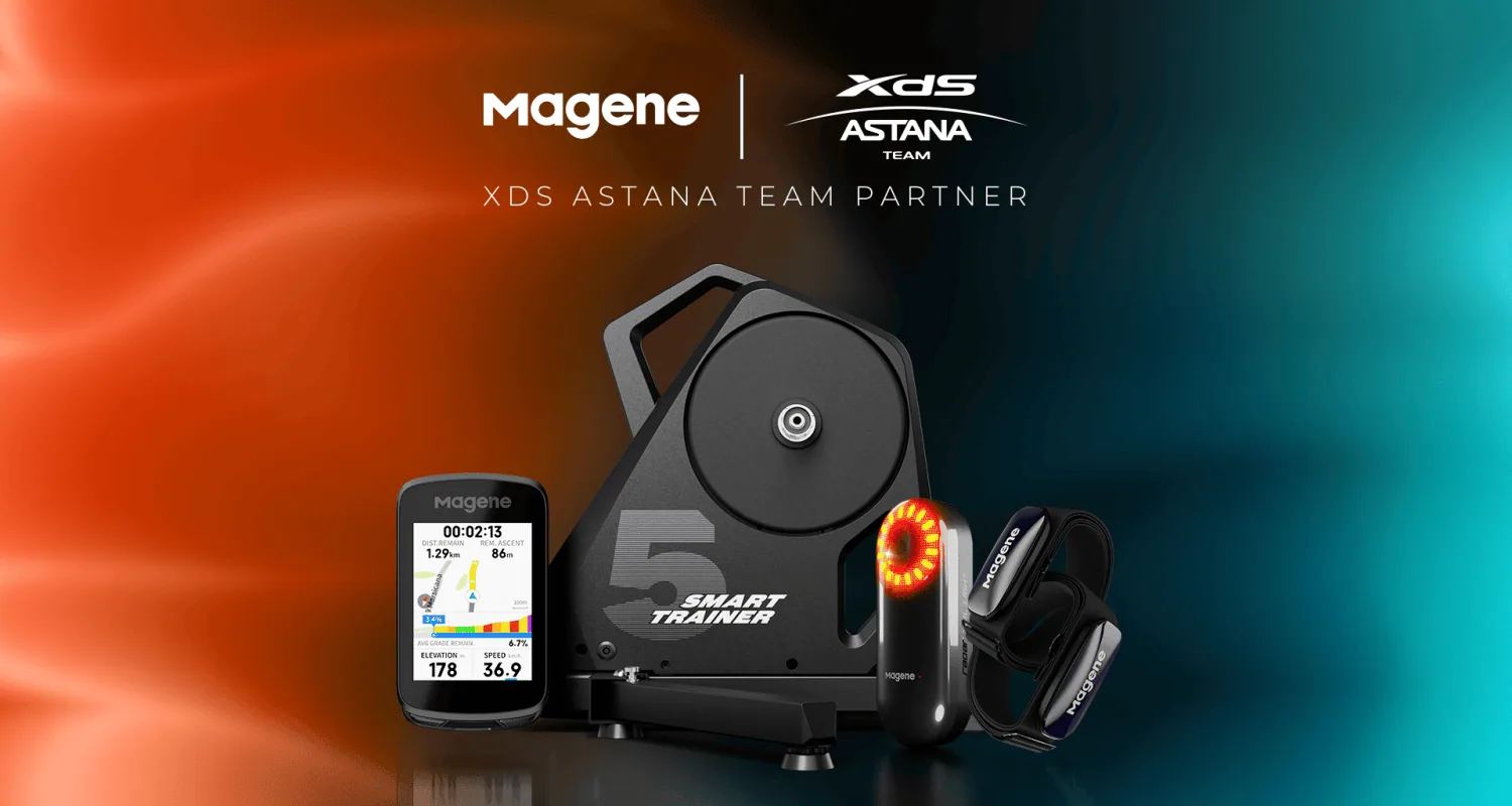 Magene y XDS Astana Team Partner con productos de ciclismo